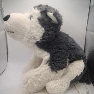 Ikea Livlig Plush Stuffed Animal Black White Dog Siberian Husky Puppy 10"